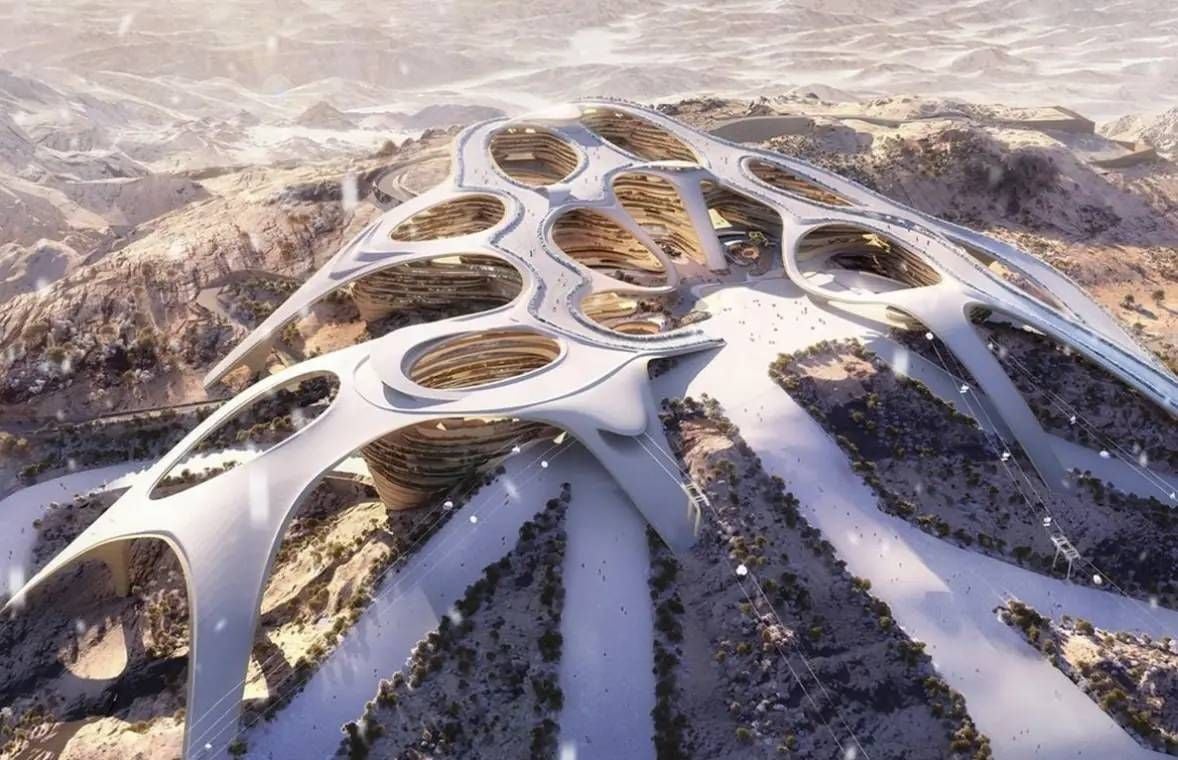 Skiën in de woestijn: Trojena is het zoveelste paradepaardje van het biljoenenproject Neom in Saudi-Arabië