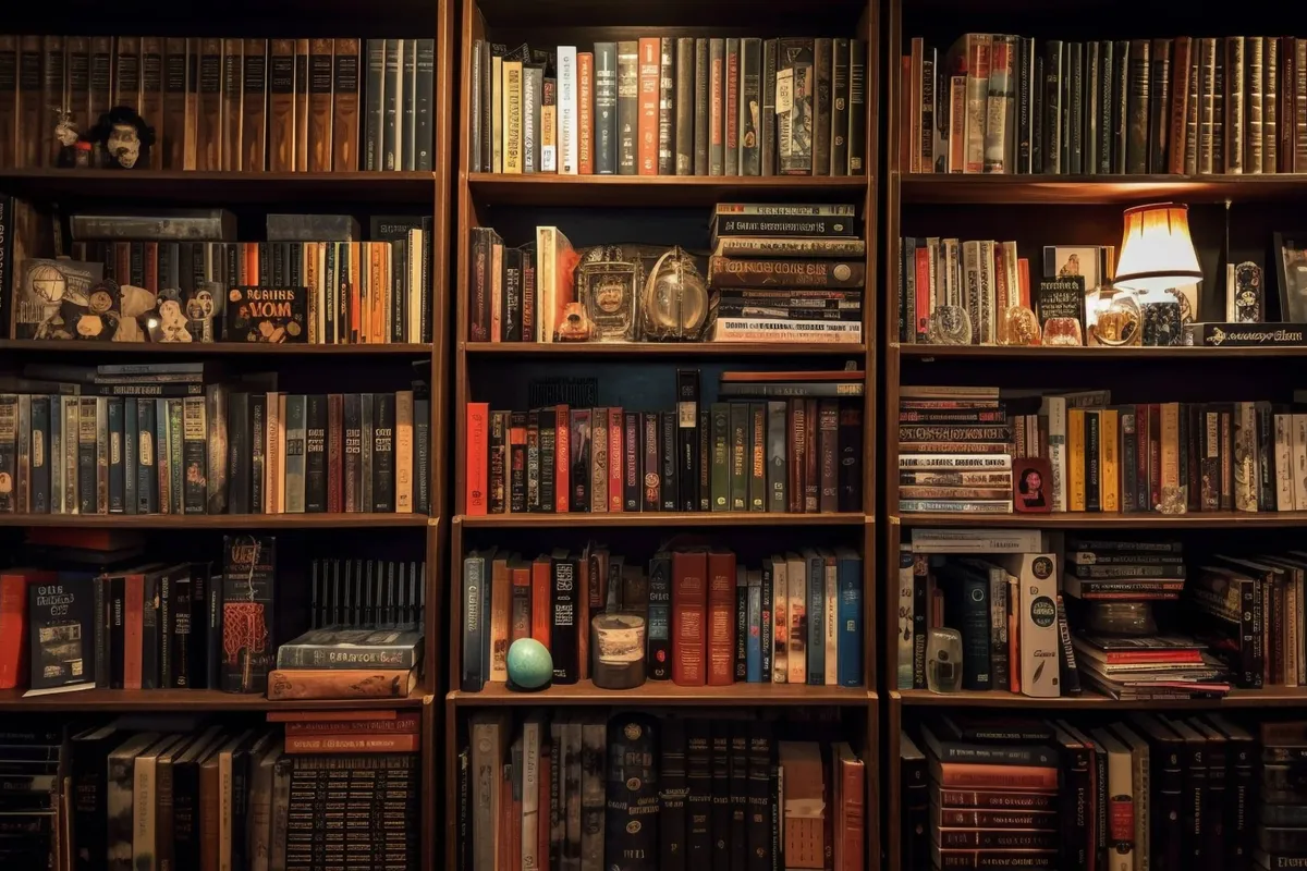 abundant-collection-antique-books-wooden-shelves-generated-by-ai