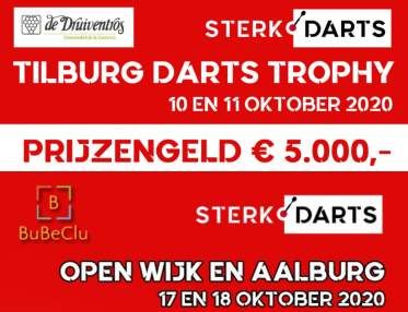 Tilburg Darts Trophy en Open Wijk en Aalburg verzet naar data in oktober