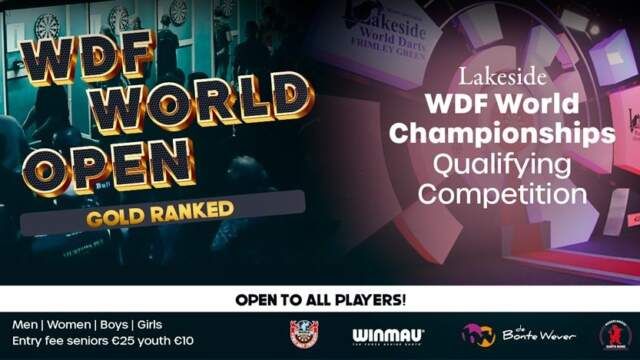 Inschrijving open voor WDF World Open/WDF World Championship