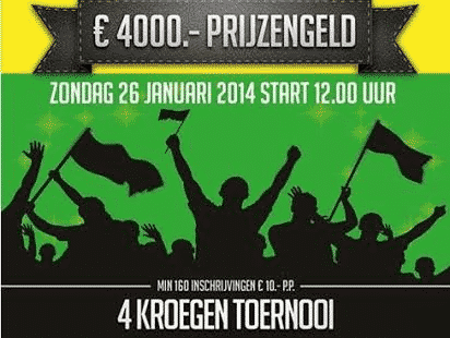 26 januari 2014: 4 Kroegentoernooi Den Haag met € 4.000 prijzengeld