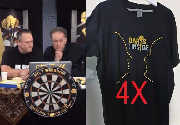 PDC WK veiling: Set 4x Darts Inside shirt in maten naar keuze