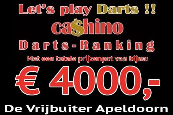 Cashino Darts Ranking start zondag aanstaande in Apeldoorn
