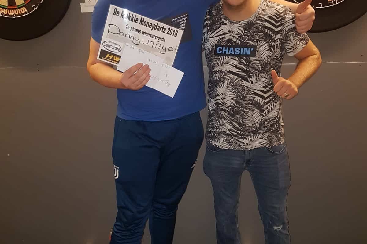 Danny van Trijp winnaar 9e Makkie Moneydarts 2018, Wesley van Trijp runner-up