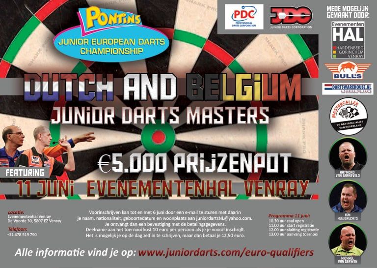 Junior Dutch and Belgium Darts Masters nog vier dagen inschrijven