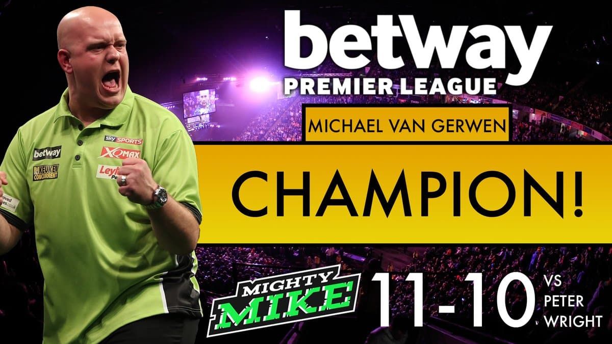 Prolongatie en 3e Premier League titel voor Van Gerwen, Wright 2e