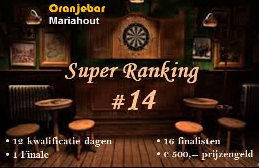 Morgen staat vijfde Oranje Super Ranking bij Oranjebar op programma