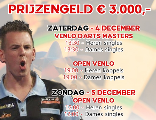 Open Venlo begin december met 3.000 euro aan prijzengeld