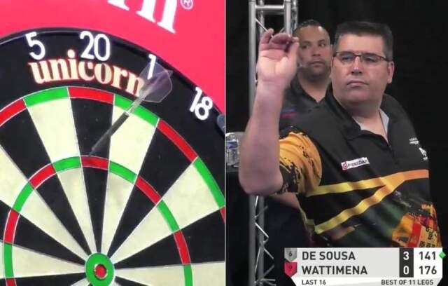 VIDEO: Jose de Sousa gooit een 9-darter tegen Jermaine Wattimena