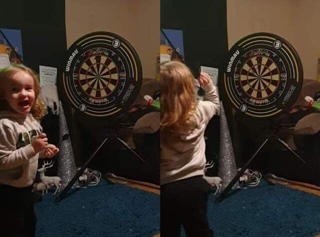VIDEO: 3-jarige blijkt een dartstalent en belofte voor de toekomst