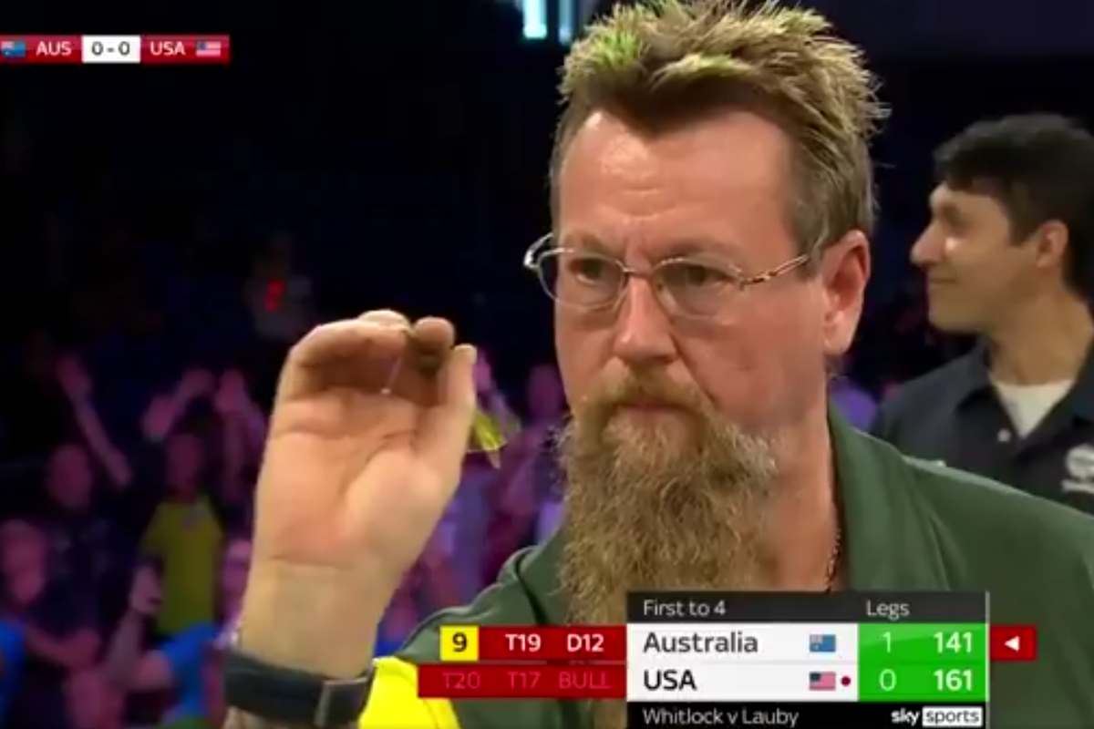 VIDEO: Australië dichtbij unieke 9-darter op World Cup of Darts