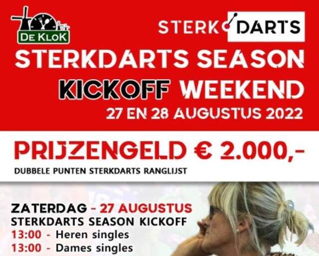 Over 2 weken start dartseizoen weer met SterkDarts Season Kick-Off Weekend