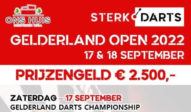 Nieuw toernooi: Gelderland Open 2022 op 17 & 18 september