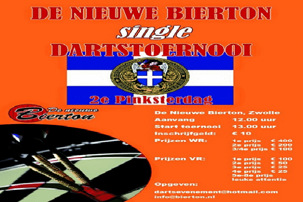 Aankondiging: 2e Pinksterdag singletoernooi De Nieuwe Bierton Zwolle