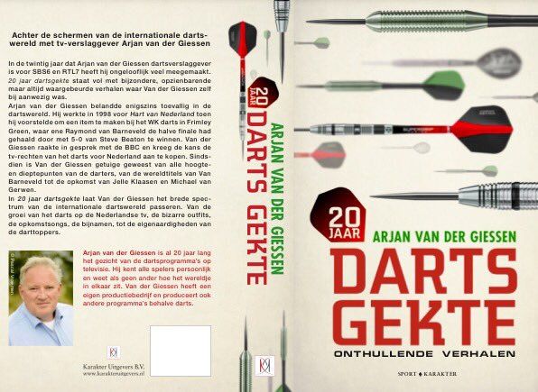 PDC WK veiling item 11: Boek '20 jaar dartsgekte’ van Arjan van der Giessen