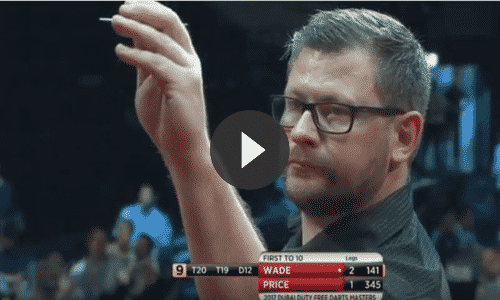 VIDEO: James Wade mist dubbel 12 voor 9-darter op Dubai Masters