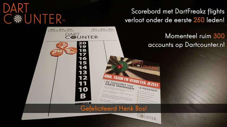 Henk Bos is winnaar van actie namens Dartcounter.nl en Dartfreakz.nl