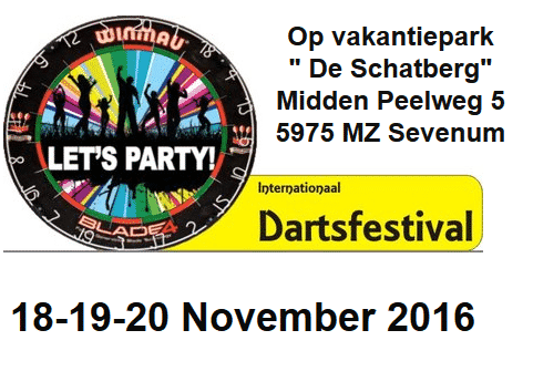 Belangrijk nieuws betreffende het Dartsfestival in Sevenum