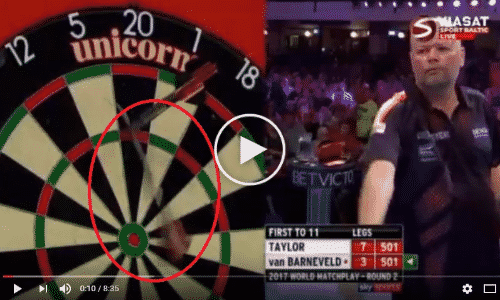 VIDEO: Van Barneveld speelt een leg met 1 verkeerde shaft