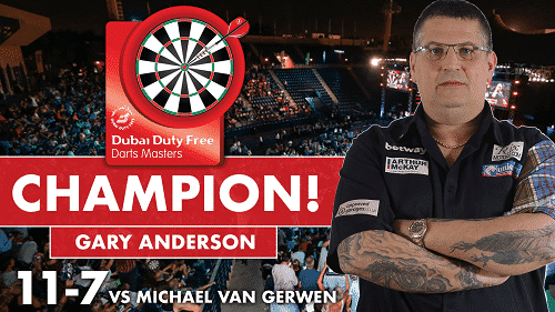 Anderson Dubai Darts Master na geweldige finale tegen Van Gerwen