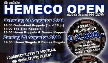 Extra plaatsen beschikbaar voor koppels Hemeco Open 2019