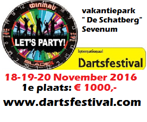 Inschrijven Dartsfestival Sevenum nog mogelijk t/m zondag 13 november
