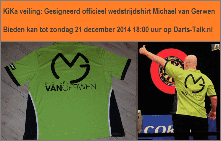 KiKa veiling: Gesigneerd officieel wedstrijdshirt Michael van Gerwen