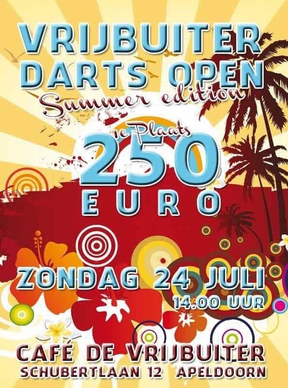 Café de Vrijbuiter: "Vanmiddag de summer edition Darts Open 2016"