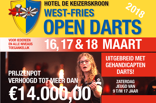 West-Fries Open Darts telt een prijzenpot van ruim 14.000 euro