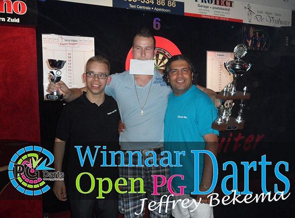 Jeffrey Bekema wint het eerste PGdarts Open café de Vrijbuiter