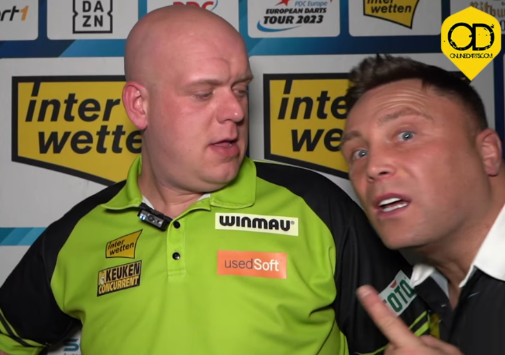 VIDEO: Gerwyn Price noemt Michael van Gerwen 'Lucky player' tijdens interview