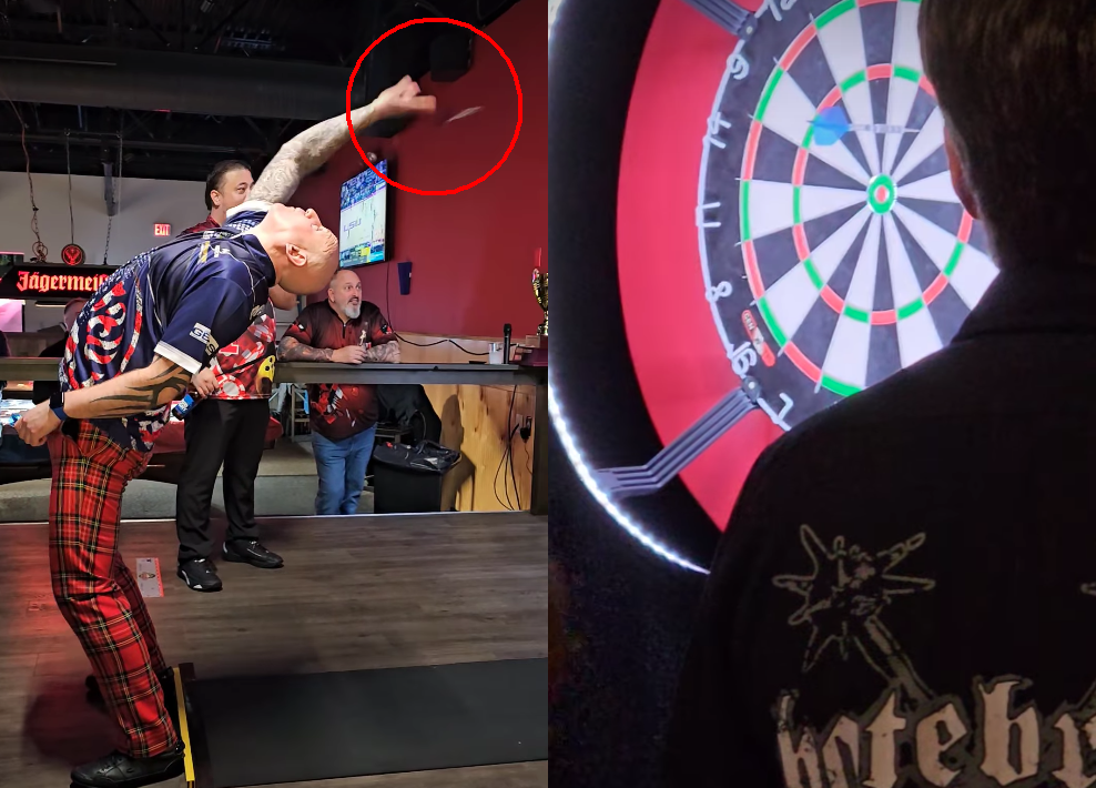 Alan Soutar gooit een 50-finish met een wel hele bizarre achterwaartse trickshot