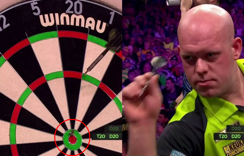 Michael van Gerwen valt vlieg aan die leven niet zeker is als hij op dartbord plaats neemt