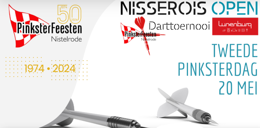 Op tweede pinksterdag staat in Nistelrode weer het Nisserois Open Darttoernooi gepland