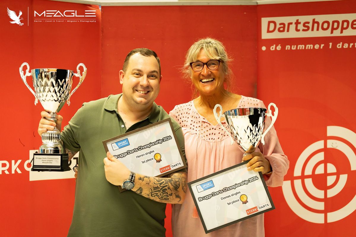 Brugge Darts Championship 2024 gewonnen door Kim Huybrechts en Patricia de Peuter