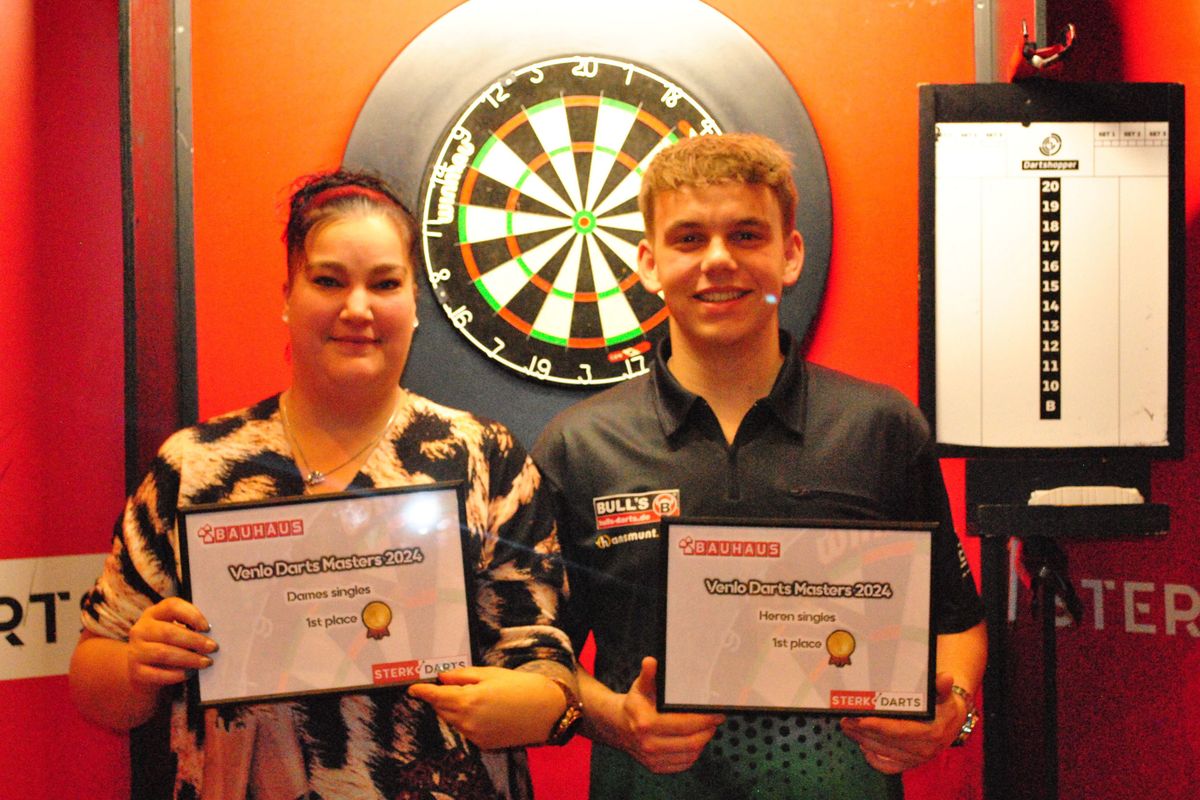 Bram van Dijk en Silvia Geers winnaars Bauhaus Venlo Darts Masters 2024