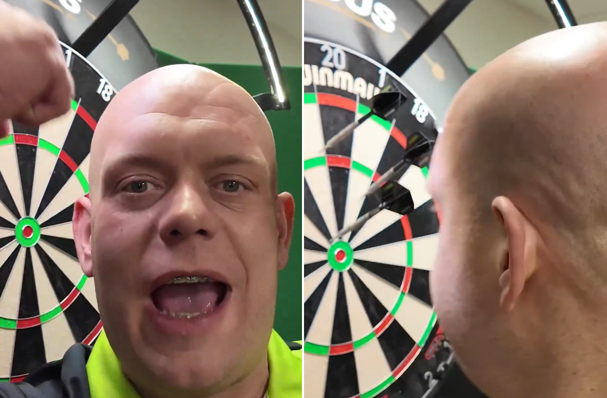 Wat Michael van Gerwen hier overkomt zal iedere amateurdarter bekend voorkomen