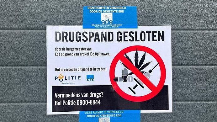 Burgemeester sluit woning vanwege drugsvondst