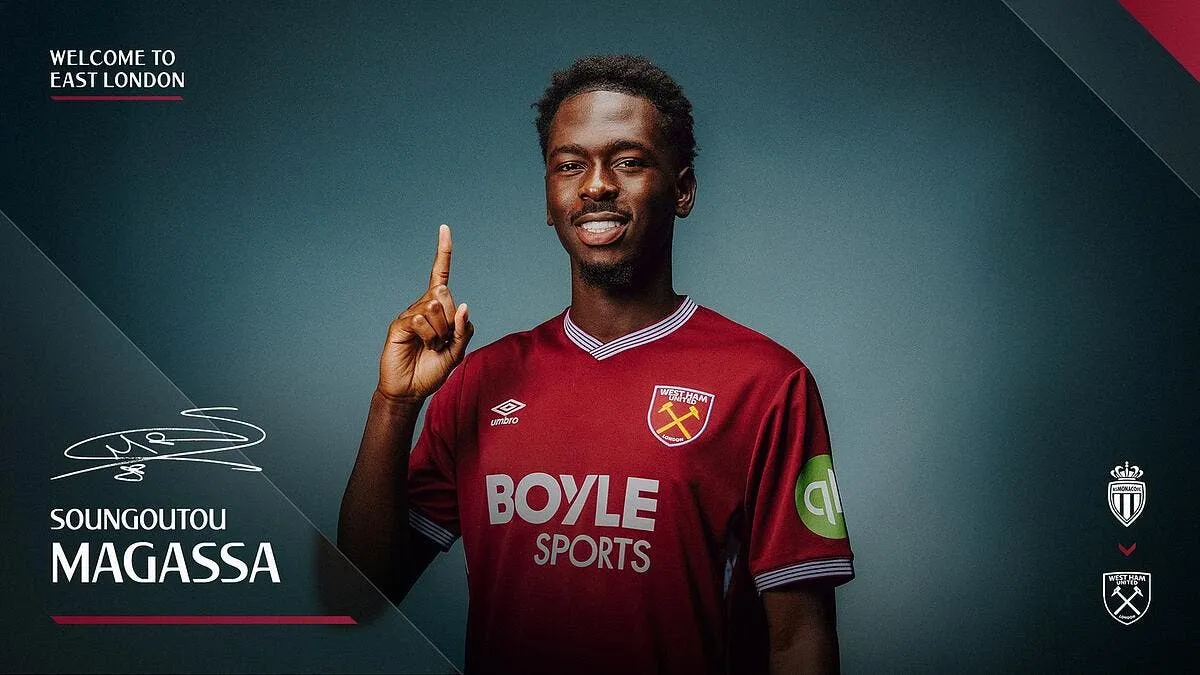 Magassa quitte Monaco et signe à West Ham (off)