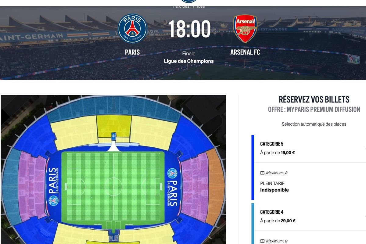 PSG-Arsenal : Ce bug colossal a permis d'acheter des billets par dizaines