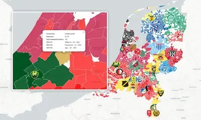 Door een fout met postcode lijkt het alsof dit Zuid-Hollands dorpje een Willem II-enclave is