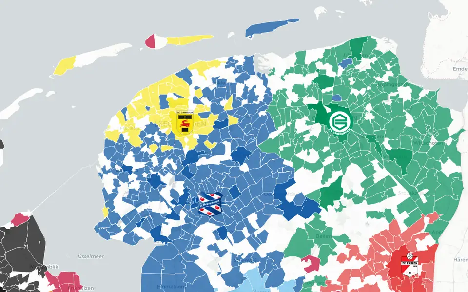 In deze Groningse dorpen wonen volgens de KNVB meer fans van SC Heerenveen dan van FC Groningen. Klopt dat wel?
