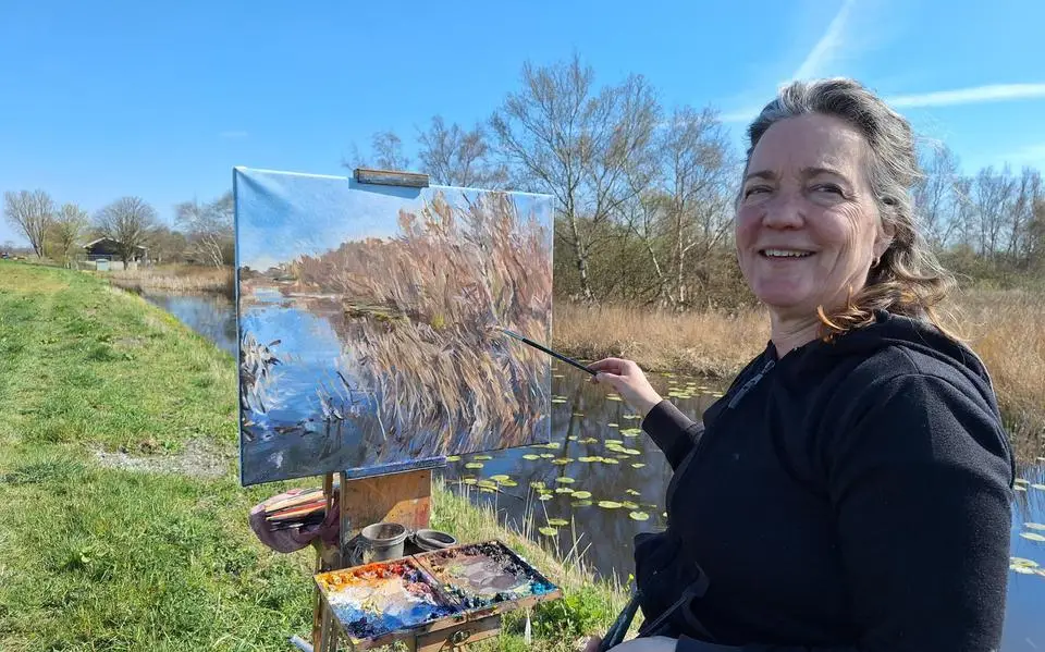 Kunstenares Margreet Boonstra uit Drachten schildert en plein air: ‘Mijn hart ligt bij de natuur’