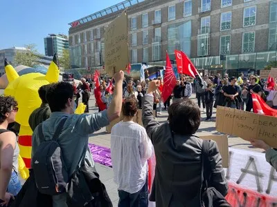 Demonstratie in Eindhoven na arrestatie burgemeester van Istanboel