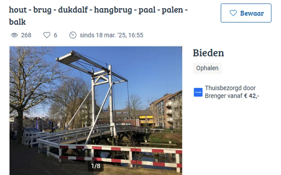 Inwoner Leeuwarden zet Sint-Jozefbrug op Marktplaats. ‘De brug zou nog jaren meekunnen’