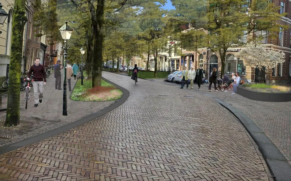 Zo komen de Eewal en Wortelhaven in Leeuwarden eruit te zien: veel groen, weinig parkeerplekken