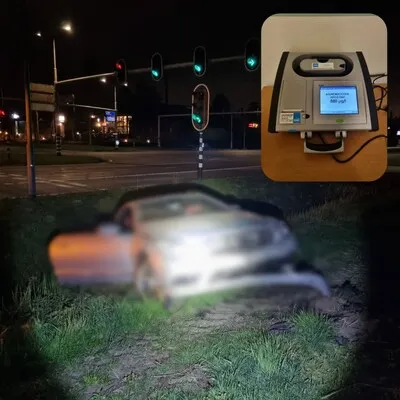 Dronken bestuurder mist afslag en belandt met auto in de sloot in Helmond