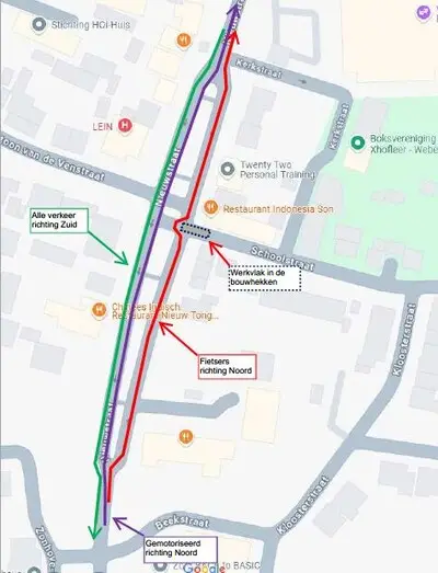 Werkzaamheden in de Nieuwstraat in Son en Breugel