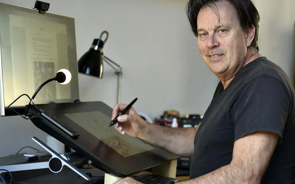 Illustrator Gerco van Beek mag eindelijk examen doen in tekenen. ‘Ik ben nu al zenuwachtig’