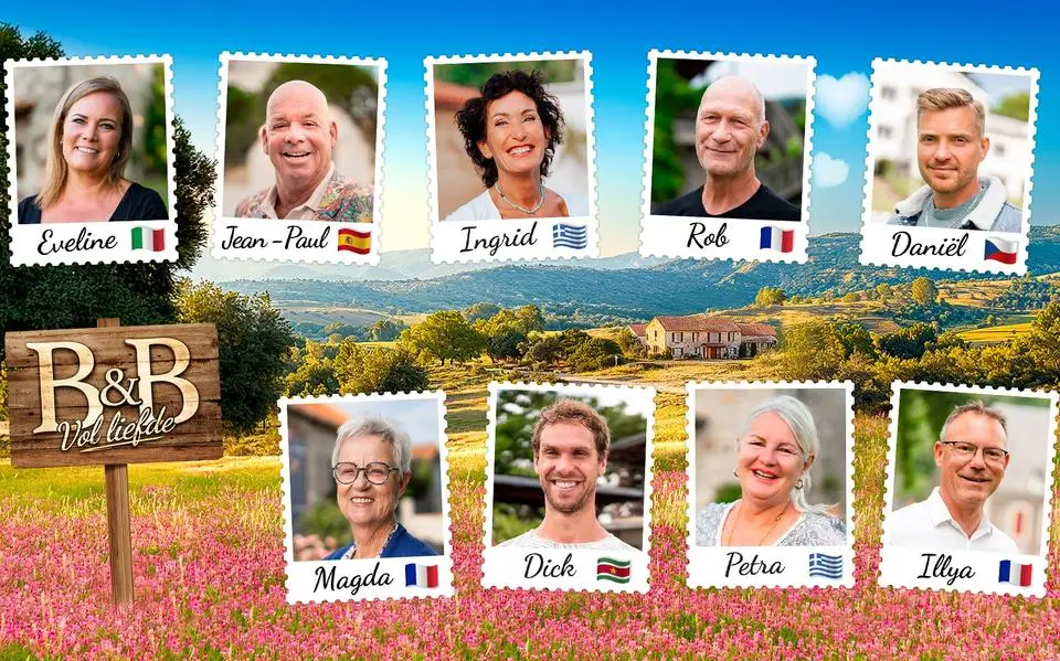 Dit zijn de 9 deelnemers aan ‘B&amp;B vol liefde’ 2025: bont gezelschap van veelal oudere singles